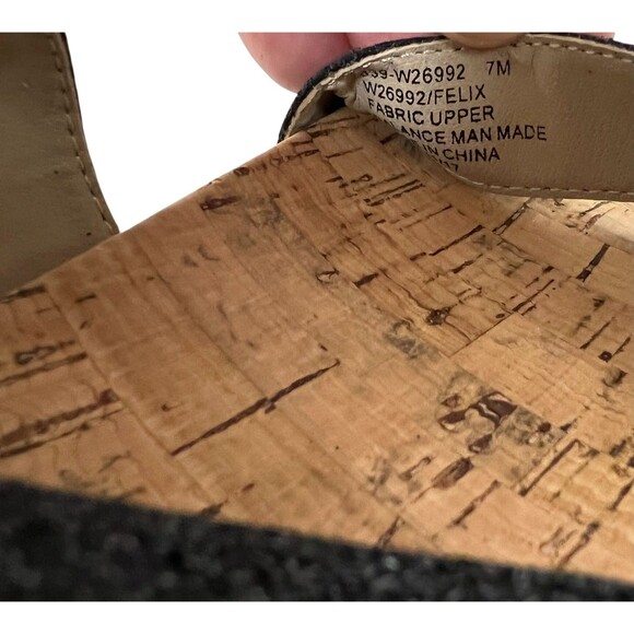 WHITE MOUNTAIN Women's Felix Flat  Sandals  Size 7  NWOB  Black Glitter Sparkle - Picture 9 of 10